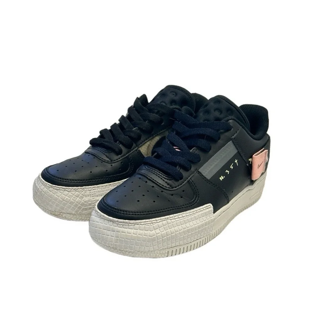 Nike‎ AF1-Type Air Force 1 Type Low Black-Anthracite-Zinnia Youth Size 4.5Y
